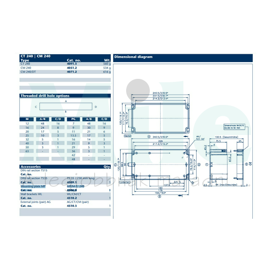 Szerelőlap MP/M-T/240 CONTA-CLIP
