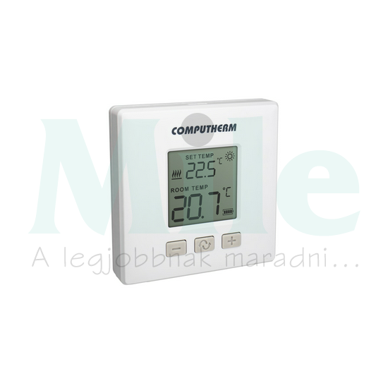 Szobatermosztát LCD +2xAA1,5V-elem 5°C- 40°C elem falonkívüli világosfehér fűtés QUANTRAX