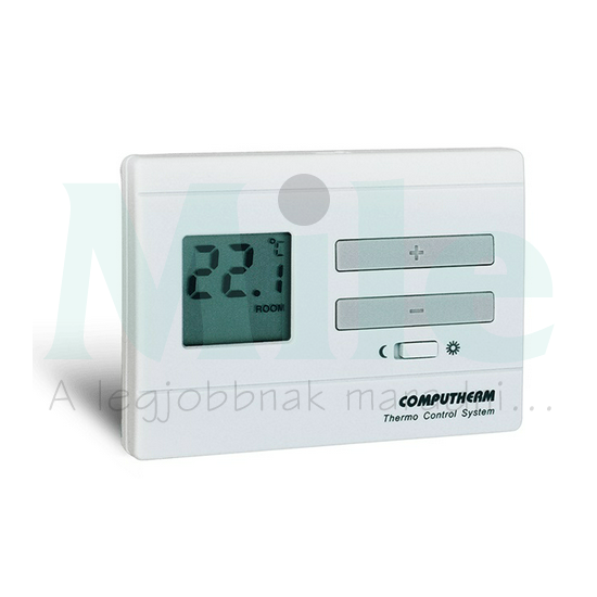 Szobatermosztát LCD +2xAA1,5V-elem 5°C- 40°C elem falonkívüli világosfehér fűtés QUANTRAX