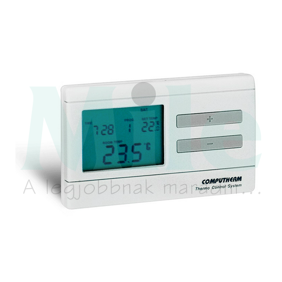 Szobatermosztát programozható LCD +2xAA1,5V-elem digitális 5-40°C 8A 230V elektronikus QUANTRAX