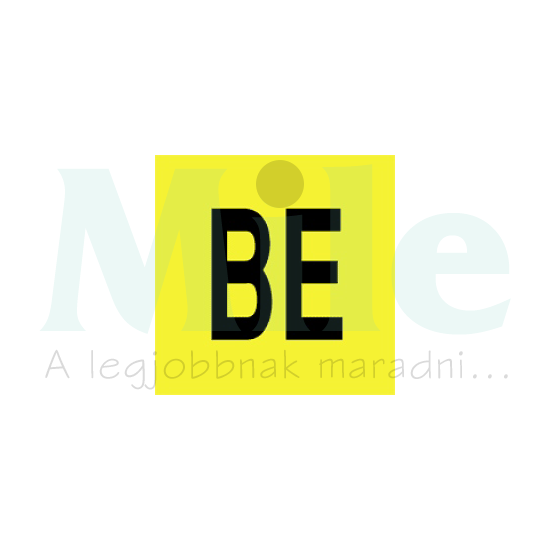 Tájékoztató matrica BE vinil öntapadós sárga 20mmx 20mmx műanyag 20db/ív 1db=1ív Agárdi Filmnyomó