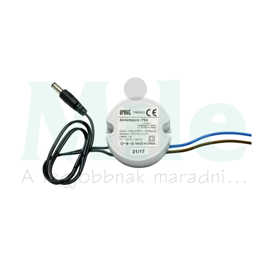 Tápegység kamerához 12VDC/1A dobozba IP66 URMET