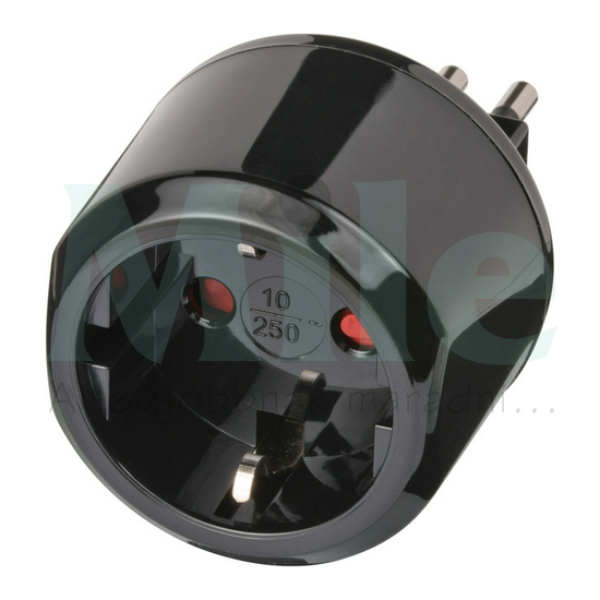 Utazó adapter IT(L)->DIN(F) fekete 10A 250V LECTRA