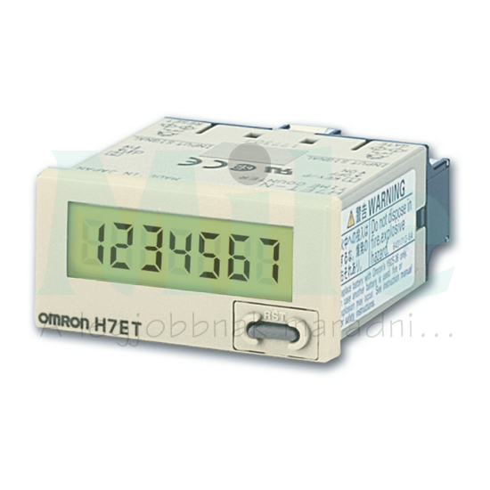 Üzemóraszámláló előlapba ütésálló digitális kvarc 7digit 24V/ AC/DC 999999.9h H7ET-NFV OMI OMRON