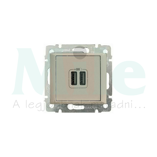 Valena USB töltőaljzat USB-A+USB-A elefántcsont 2 x 2400mA/ 5V süllyesztett LEGRAND