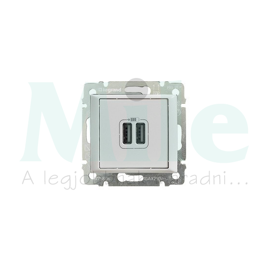 Valena USB töltőaljzat A+A 2/ki 2400mA-max. 5V süllyesztett fehér LEGRAND