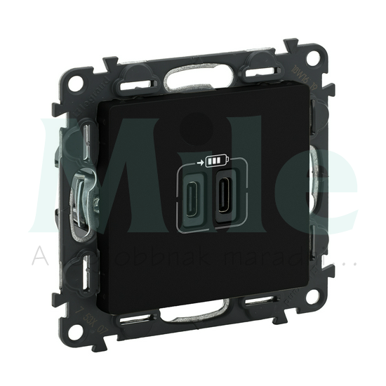 ValenaLife USB töltőaljzat C+C 2/ki 3000mA-max. 5V süllyesztett fekete LEGRAND