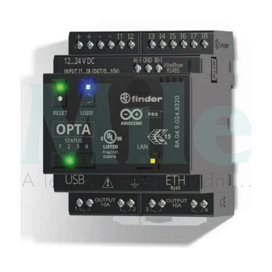 Vezérlőrelé OPTA Adv Arduino IDE Ethernet Modbus WiFi 8A/DI 4DO /relé 8A.04.9.024.8320 FINDER