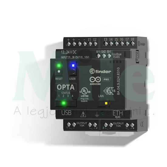 Vezérlőrelé OPTA Plus Arduino IDE Ethernet Modbus 8A/DI 4DO /relé 10A 8A.04.9.024.8310 FINDER