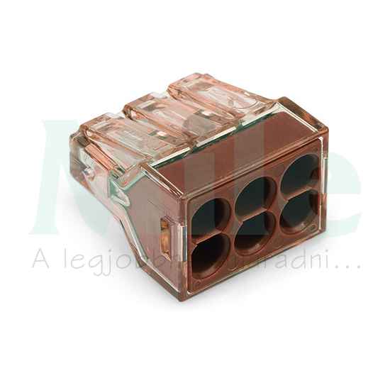 Vezetékösszekötő átlátszó 6-pólus 1.5-4mm2 32A 400V barna WAGO