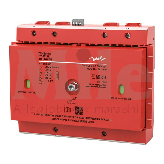 Villámáram-levezető kombi DEHNventil 4P TN-S 230V/AC 100kA-imp(10/350) DV ACI M TNS 264 FM DEHN