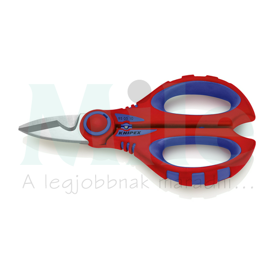 Villanyszerelő olló 56HRC-nemesacél max.6mm2-krimp övtokkal villanyszerelő fogazott-lap KNIPEX