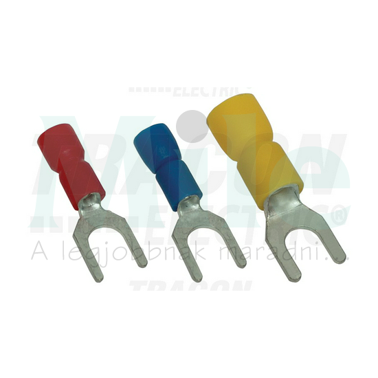 Villás saru 2,5mm2 4M/csavar villás-alakú PVC kék réz ónozott TRACON