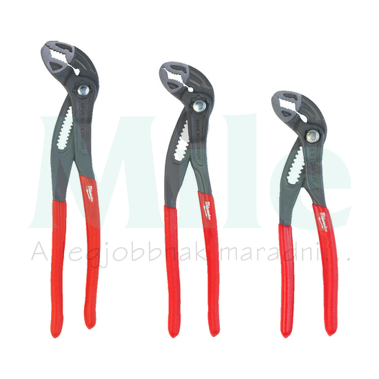 Vízpumpafogó készlet 3db d30-45-55mm 180-250-300mm-hossz állítható szigetelt Milwaukee