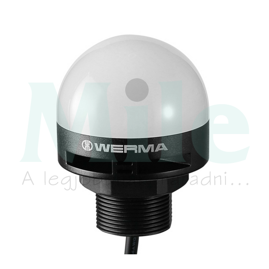Fény+hangjelző folytonos RGY d55x71mm d:M30 1,4m-kábel 24V DC fehér 85dB folyamatos MC55 WERMA