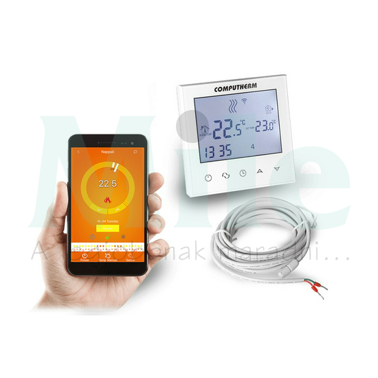 WiFi okostermosztát LCD vezetékes kazánvezérlővel radiátor/padlófűtés süllyesztett fehér QUANTRAX