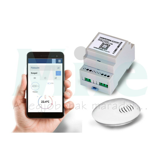 WiFi okostermosztát vezetékes TS-sínre RF-hőérzékelővel kalapsínre szürke IP20 QUANTRAX