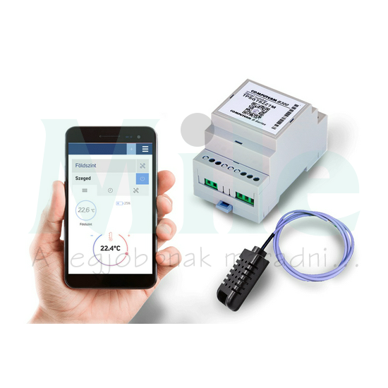 WiFi okostermosztát vezetékes TS-sínre vezetékes -hőérzékelővel kalapsínre IP20 QUANTRAX